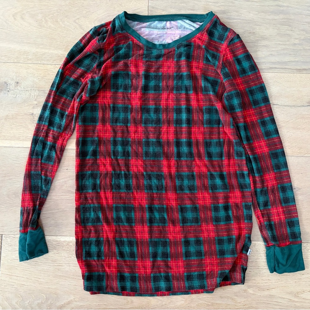 Little Sleepies Bamboo Christmas plaid pajama top - size 16